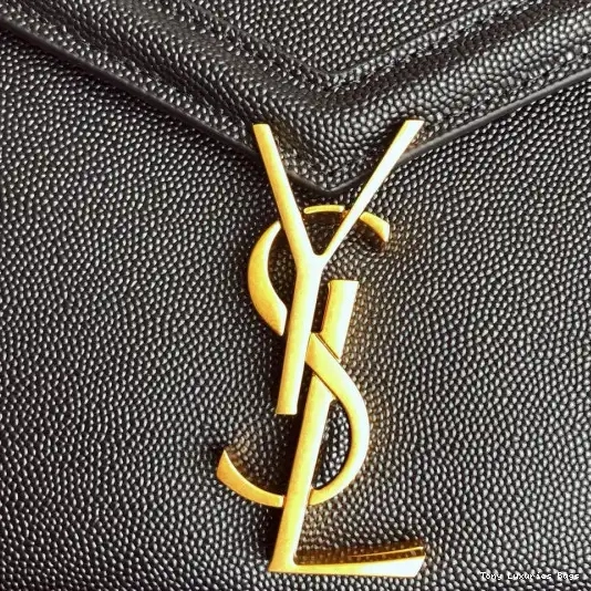 Tony Luxuries YSL BAG LEATHER IN POUDRE HANDLE TOP EMBOSSED GRAIN DE MINI CASSANDRA 0219