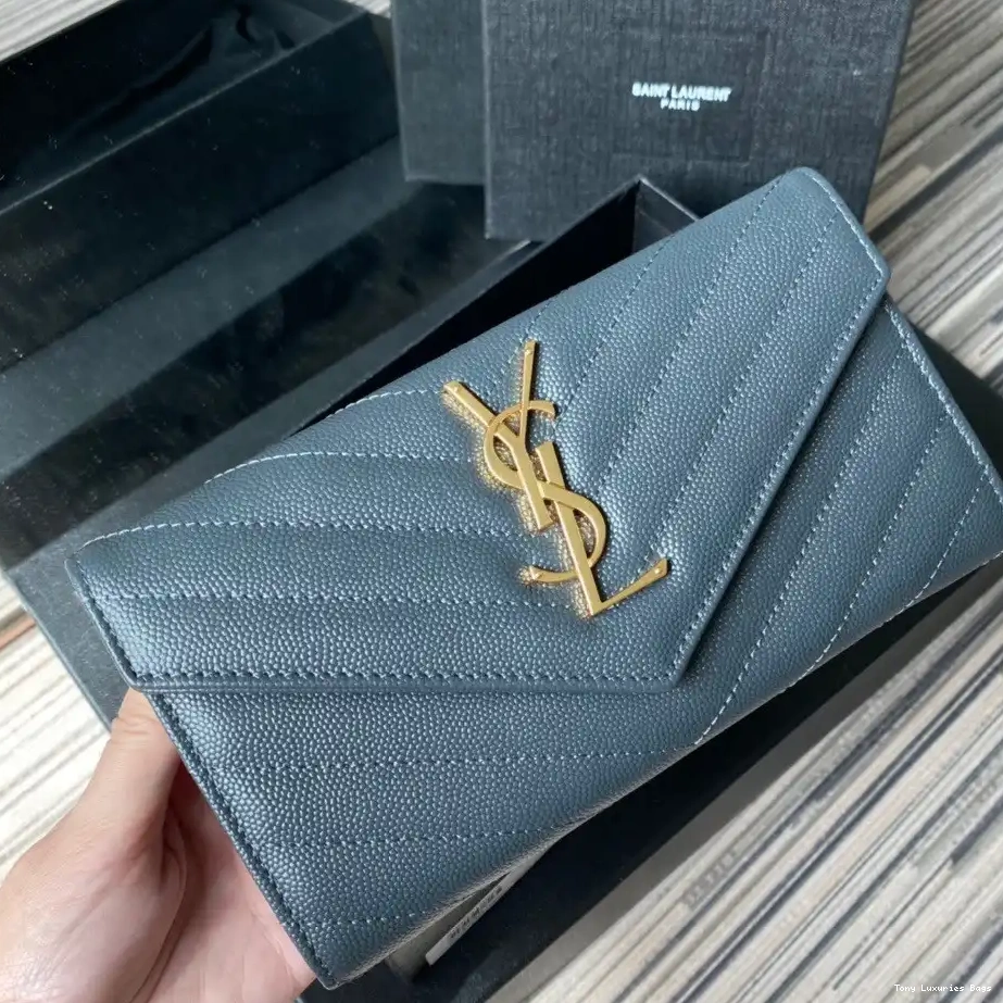 Tony Luxuries LARGE MONOGRAM WALLET YSL FLAP 0222