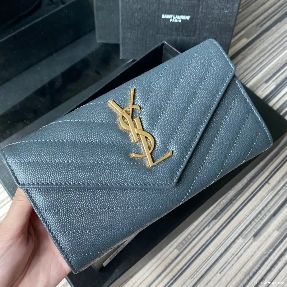 Tony Luxuries LARGE MONOGRAM WALLET YSL FLAP 0222